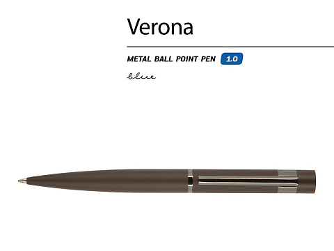 Ручка шариковая автоматическая BrunoVisconti VERONA цвет корпуса коричневый, soft-touch, 1 мм, синяя - рис 2.