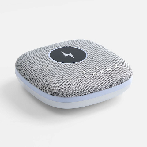 Bluetooth колонка с беспроводной зарядкой и подсветкой Terrafonic, серая - рис 3.
