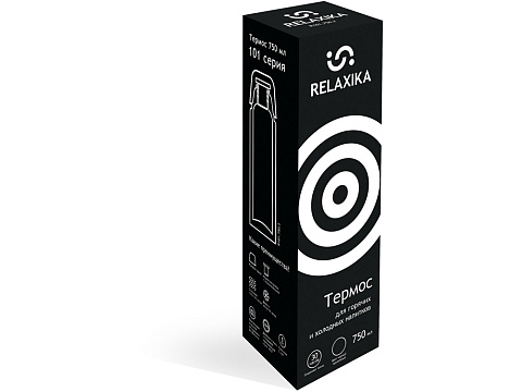Термос Relaxika 101 (0,75 литра), черный (без лого) - рис 11.