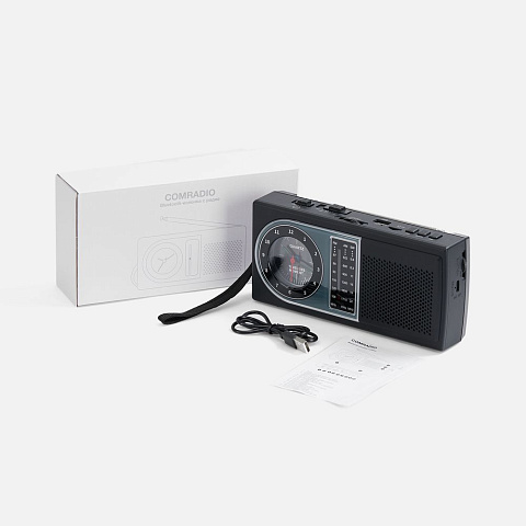 Bluetooth-колонка с радио Comradio, черная - рис 8.
