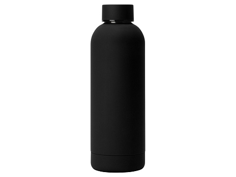 Вакуумная термобутылка Cask Waterline, soft touch, 500 мл, тубус, черный - рис 3.
