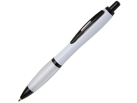 Nash шариковая ручка из переработанного пластика с черной отделкой (черные чернила) - Белый