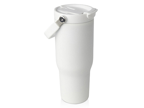 Термостакан Bronx/Бронкс объемом 900 мл из меди и переработанной нержавеющей стали, сертифицированной по стандарту RCS, с вакуумной изоляцией и крышкой с двойной функцией - Белый