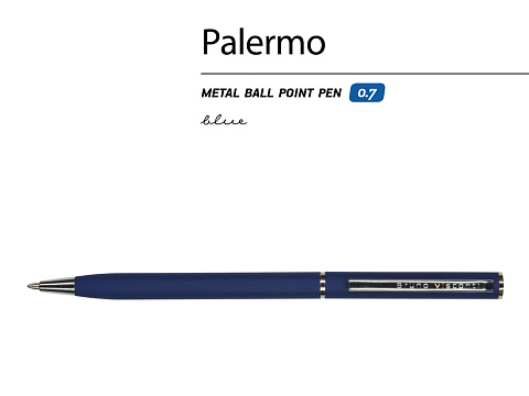 Ручка шариковая автоматическая BrunoVisconti® PALERMO цвет корпуса темно-синий, soft-touch, 0.7 мм - рис 2.