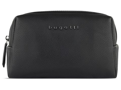 Косметичка BUGATTI БЕЛЛА | BELLA, чёрная, воловья кожа/полиэстер, 19х8,5х11 см - рис 2.