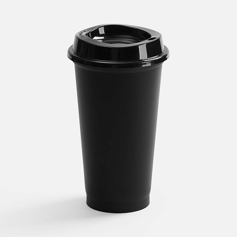 Стакан с крышкой Color Cap, ver.2, черный - рис 2.