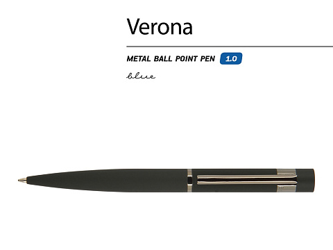 Ручка шариковая автоматическая BrunoVisconti VERONA цвет корпуса черный, soft-touch, 1 мм, синяя - рис 2.