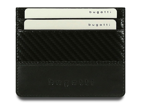 Портмоне для кредитных карт BUGATTI КОМЕТА | COMET, с защитой данных RFID, черное, натуральная воловья кожа, 10,2х0,2х8,2 см - рис 3.