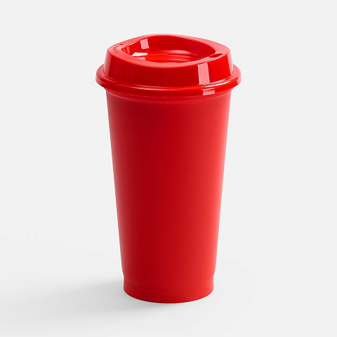 Стакан с крышкой Color Cap, ver.2, красный - рис 2.