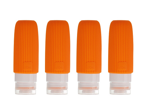 Дорожный набор бутылочек TORBER (4 пр.), силикон, оранжевый