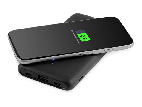 Внешний беспроводной аккумулятор с подсветкой лого Reserve X. 8000 mAh, черный - рис 4.