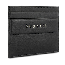 Портмоне для кредитных карт BUGATTI НОМ | NOME, с защитой данных RFID, черное, натуральная воловья кожа, 10,2х0,3х8,2 см