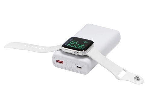 Внешний беспроводной аккумулятор 2-в-1 с функцией зарядки Apple Watch, QC/PD AtomIQ, 10000 мАч, белый - рис 11.