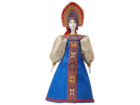 Подарочный набор: кукла фарфоровая, чай Малина с мятой, синий - рис 15.