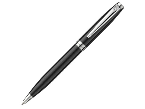 Ручка шариковая Pierre Cardin коллекция ЛЕВ 750 | LEO 750. Корпус - латунь и лак. Отделка и детали дизайна - сталь, хром. Цвет - черный. Упаковка Е-2.