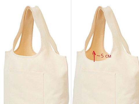 Сумка-шоппер Vest  long из хлопка 340 г/м2, натуральный - рис 2.