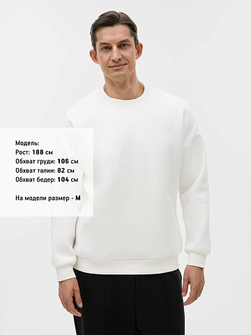 Свитшот унисекс оверсайз Drommi, молочно-белый - рис 7.