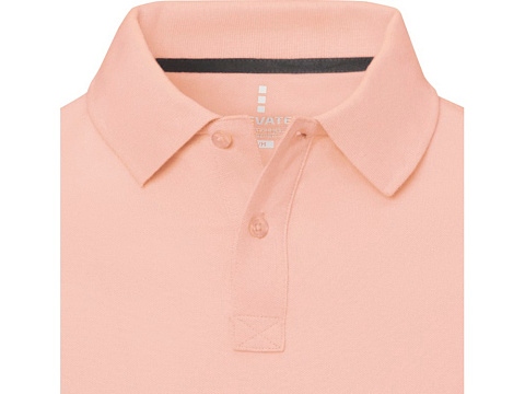 Calgary мужская рубашка-поло с коротким рукавом, pale blush pink - рис 4.