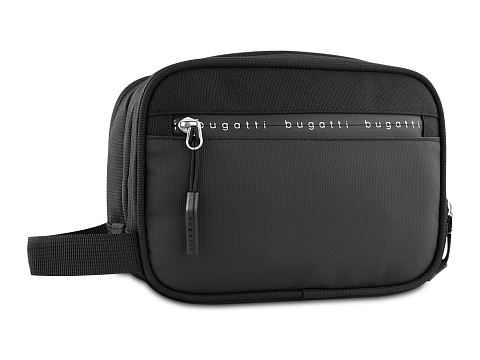 Несессер BUGATTI БЛАНК ОБЛЕГЧЕННАЯ | BLANC DELIGHT, чёрный, нейлон RPET600D/тарпаулин/полиэстер, 22х10х16 см